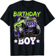 Birthday Boy Monster Truck Birthday Party Gift Boys Kids T-Shirt - T-Shirt | Black