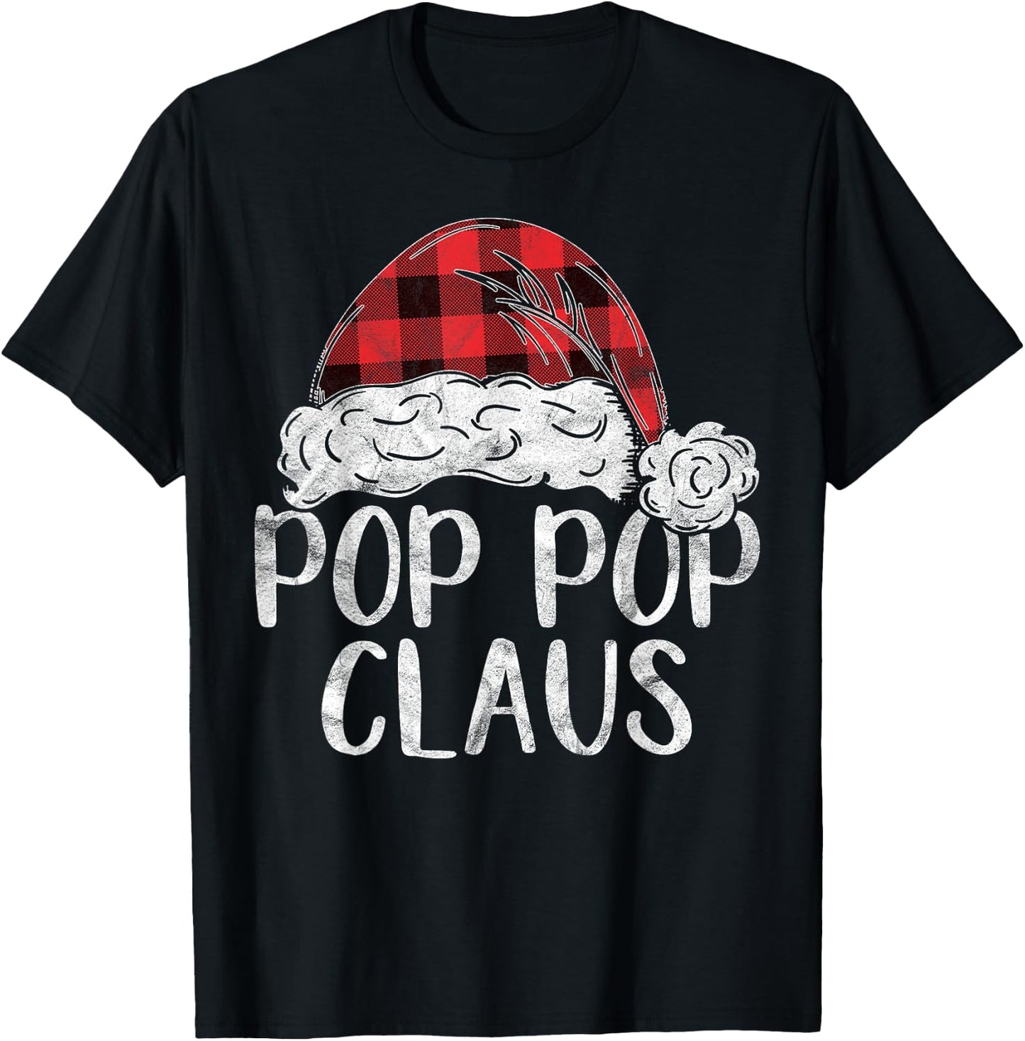 Pop Pop Claus Christmas Costume Gift Santa Matching Family T-Shirt - T-Shirt | Black