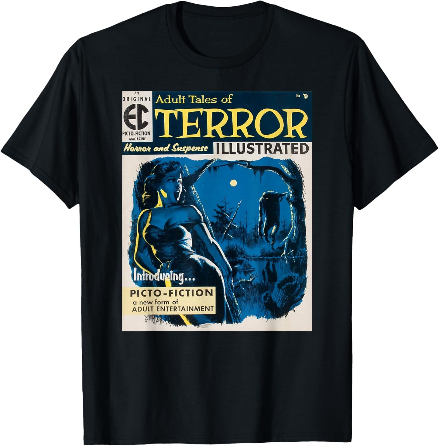 Horror Movie Vintage Pinup Girl Halloween Monster Sexy Art T-Shirt - T-Shirt | Black