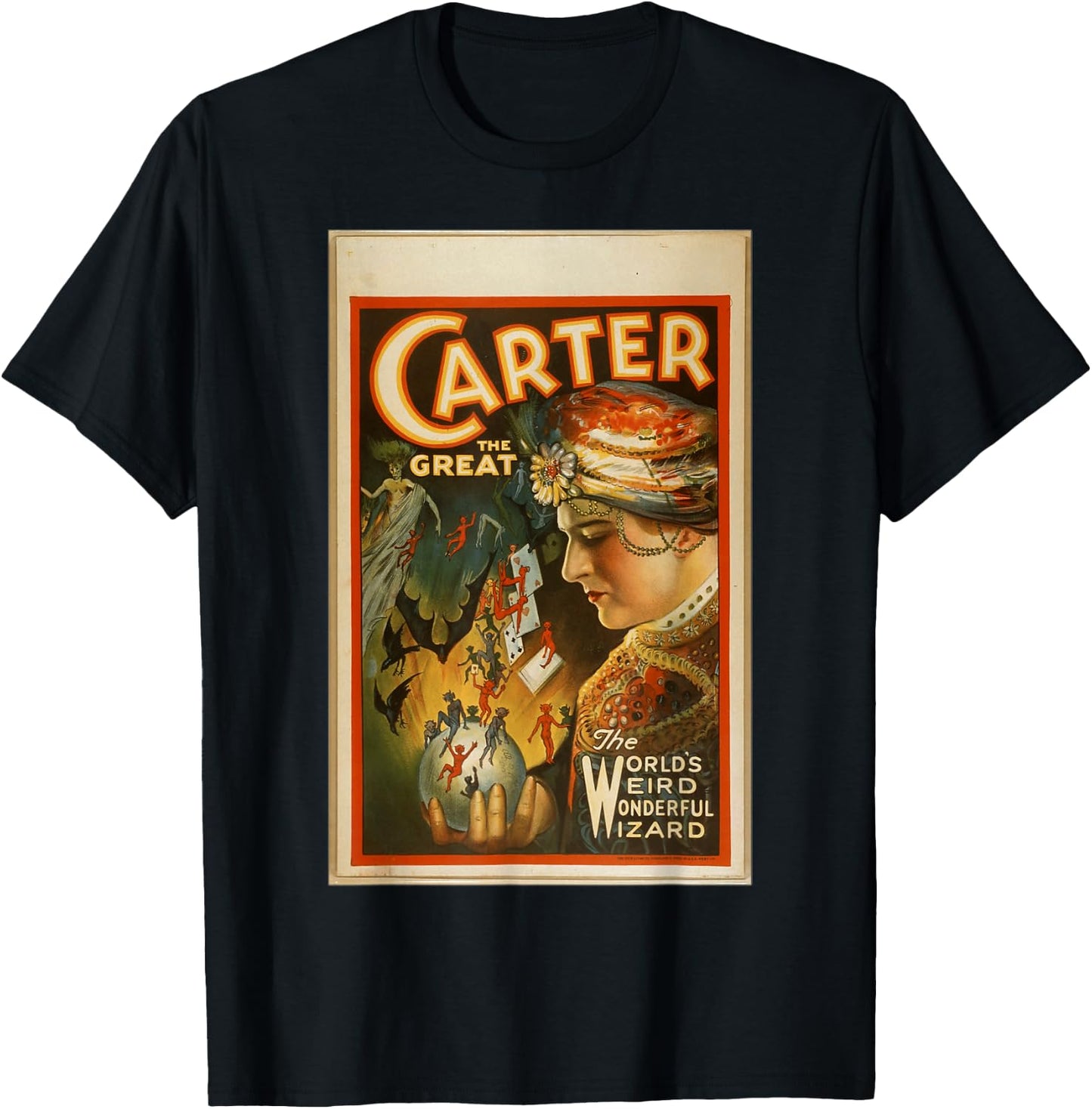 Carter The Great The World's Weird Wonderful Wizard T-Shirt - T-Shirt | Black