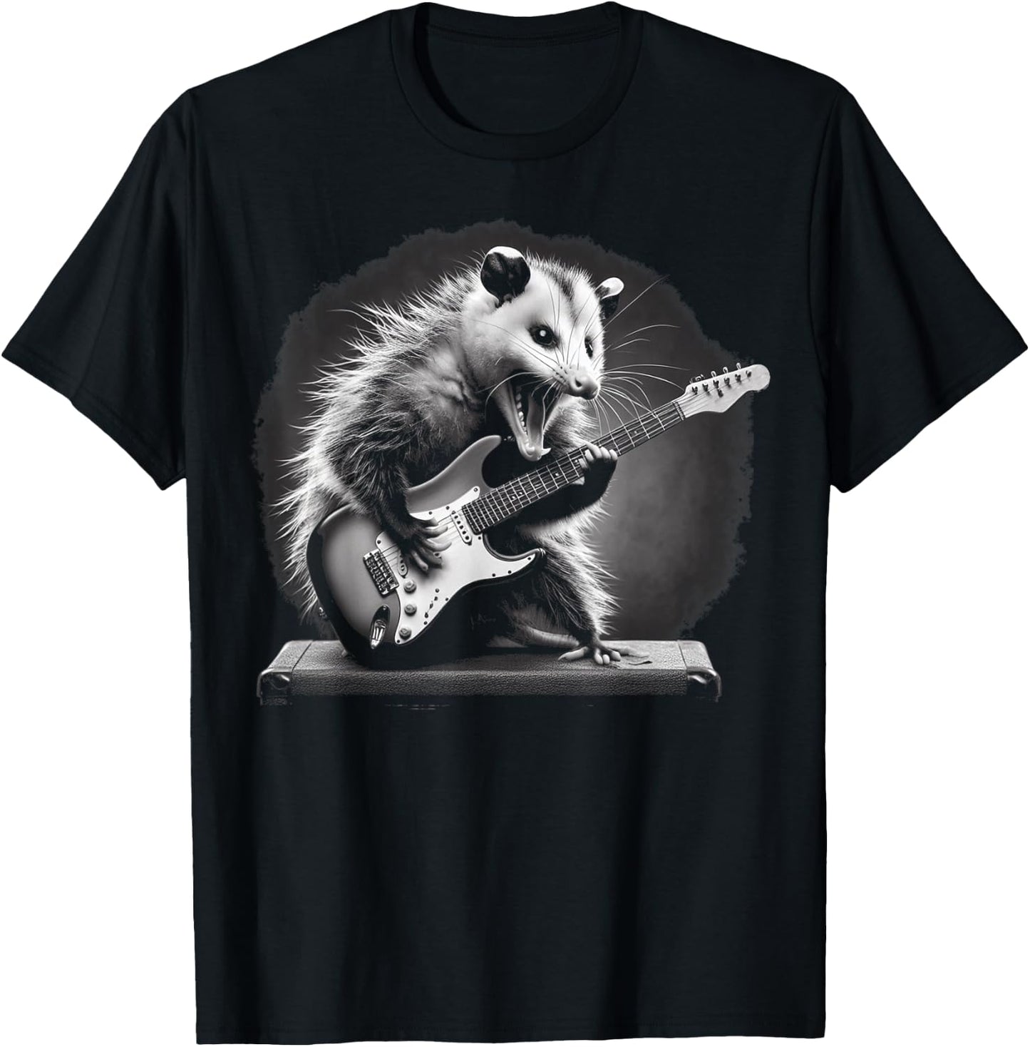 Opossum Playing Guitar Rock and Roll Rock Star Men Women Kid T-Shirt - T-Shirt | Black