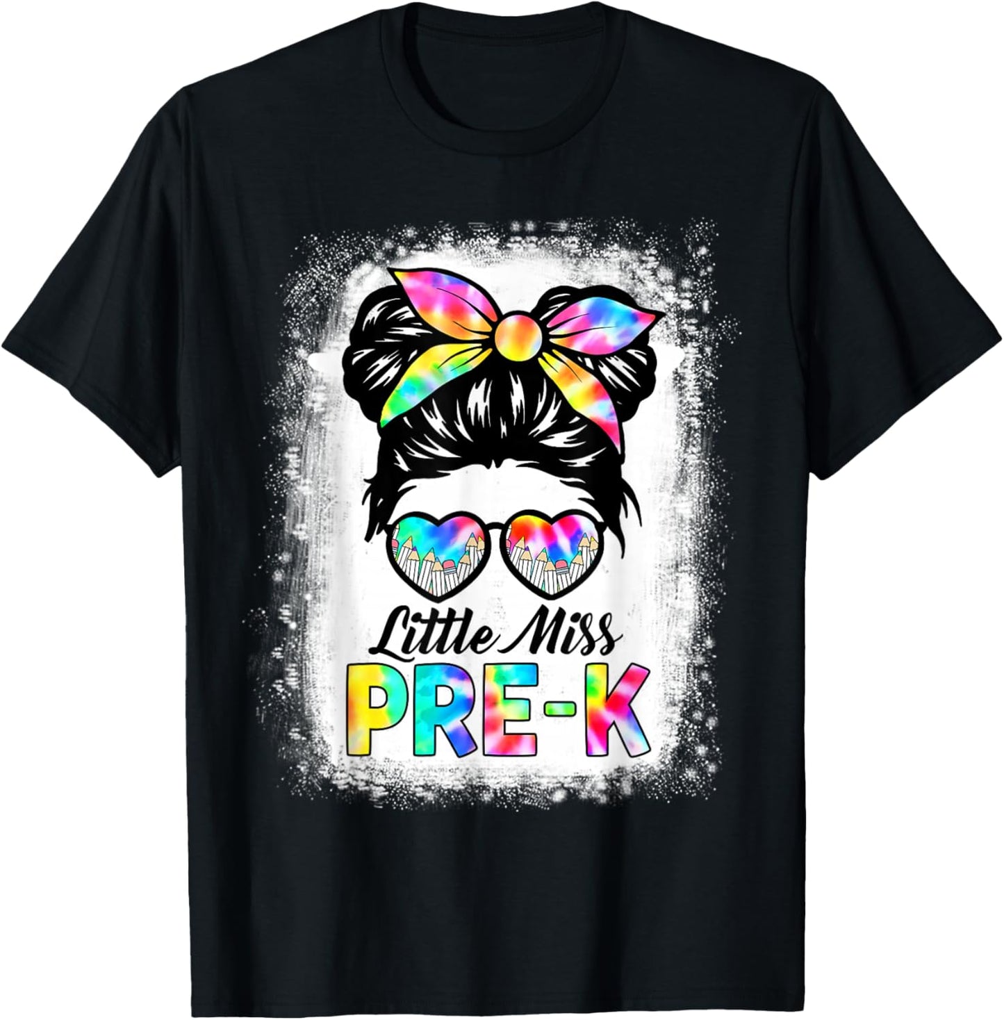 Girls PRE-K Preschool Back To School Cute Little Miss Pre-k T-Shirt - T-Shirt | Black
