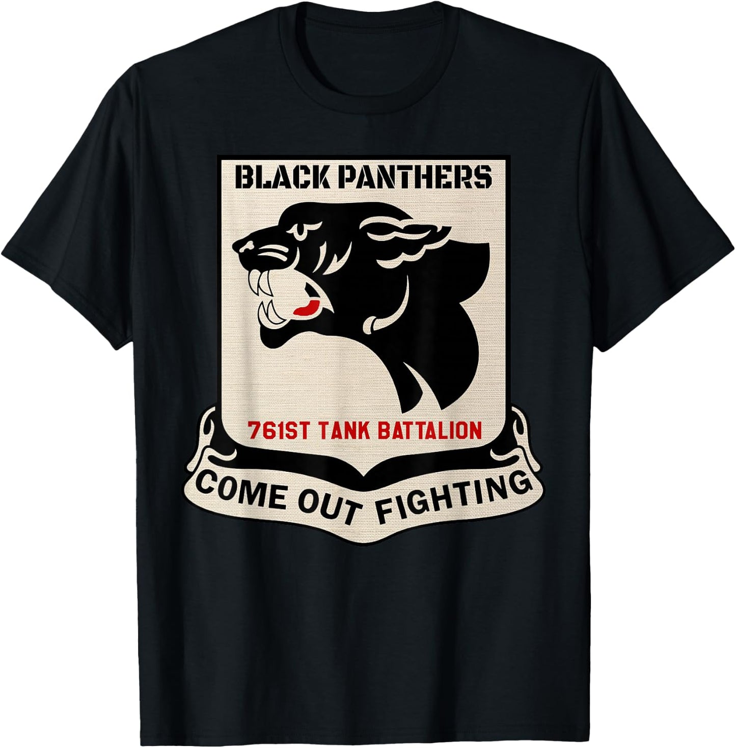WW2 USA 761st Tank Battalion African American Black Panthers T-Shirt - T-Shirt | Black
