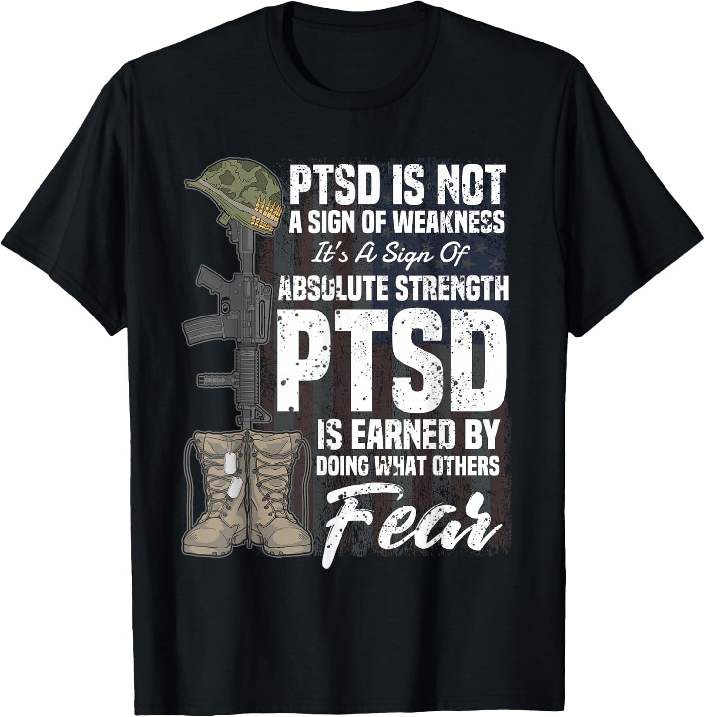 PTSD Awareness Gifts Psychical Wounds Search T-Shirt - T-Shirt | Black