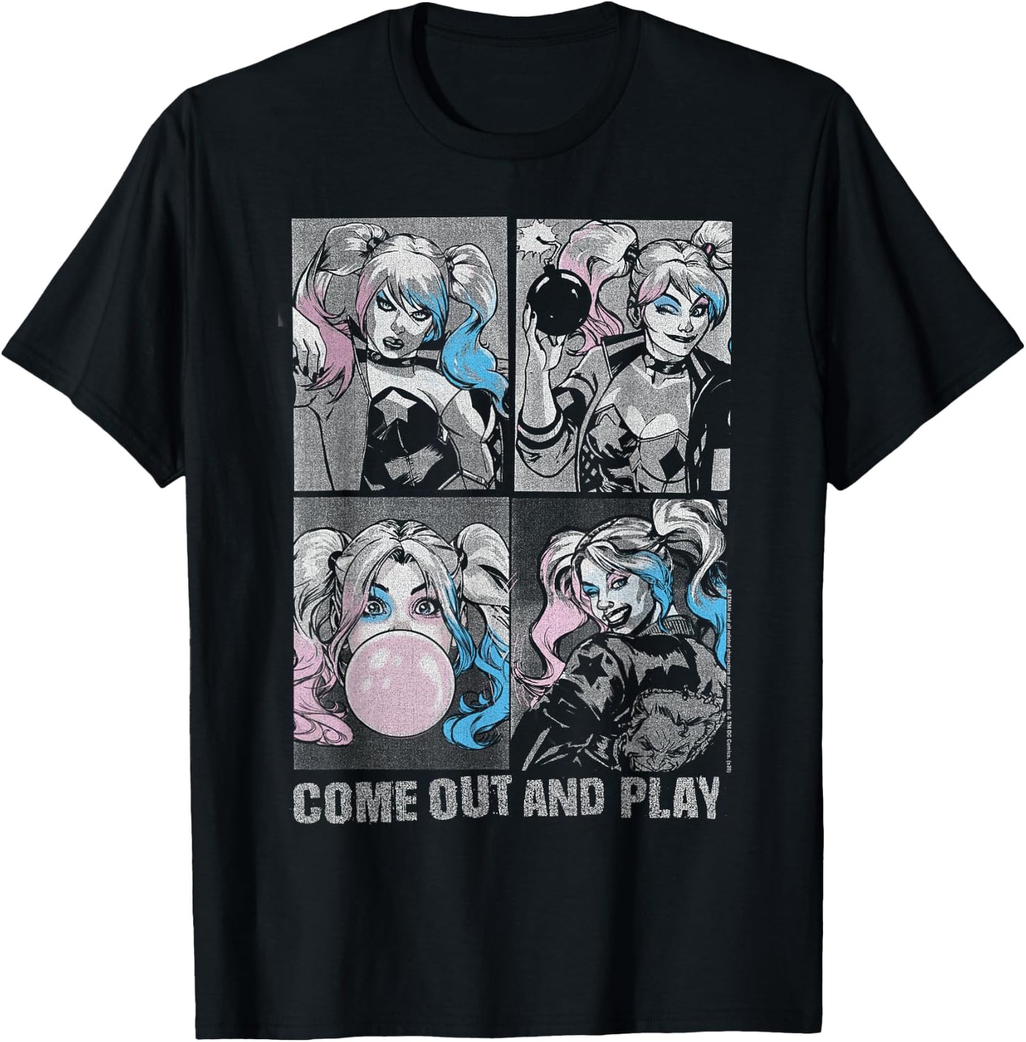 DC Comics Batman Harley Quinn Come Play C1 T-Shirt - T-Shirt | Black