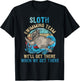 Swimmer Swim Sloth Swimming Team Retro T-Shirt - T-Shirt | Black