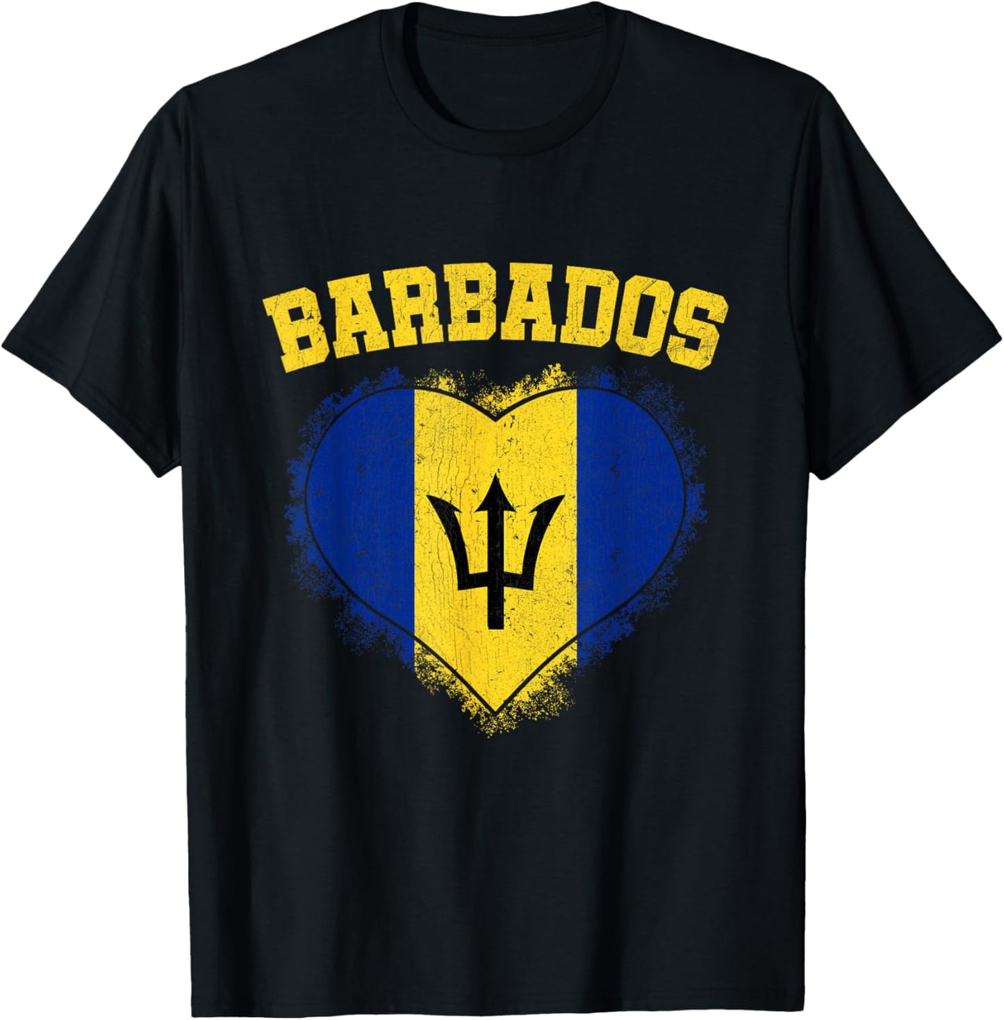 Barbados Heart Flag Barbados Lover Barbadian Pride T-Shirt - T-Shirt | Black