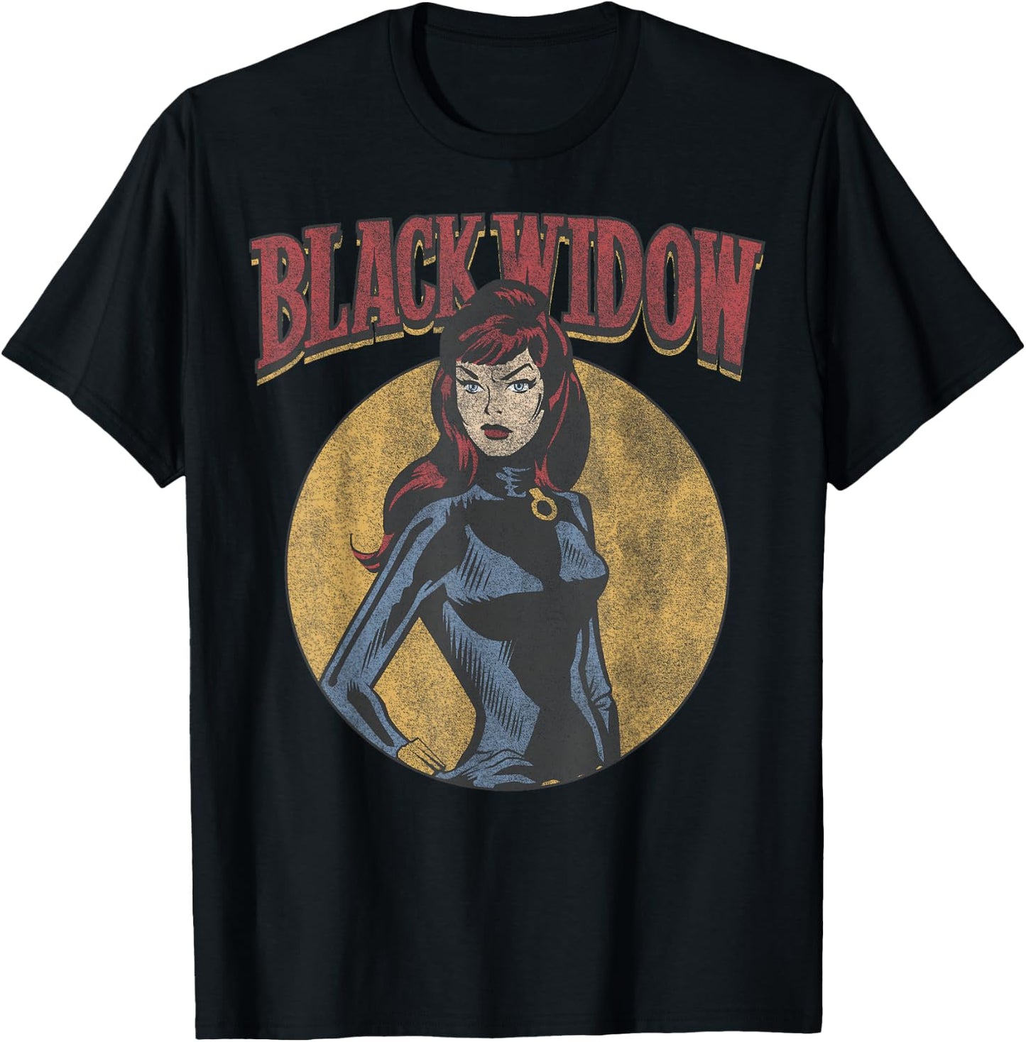 Marvel Black Widow Retro Circle Portrait Small T-Shirt - T-Shirt | Black