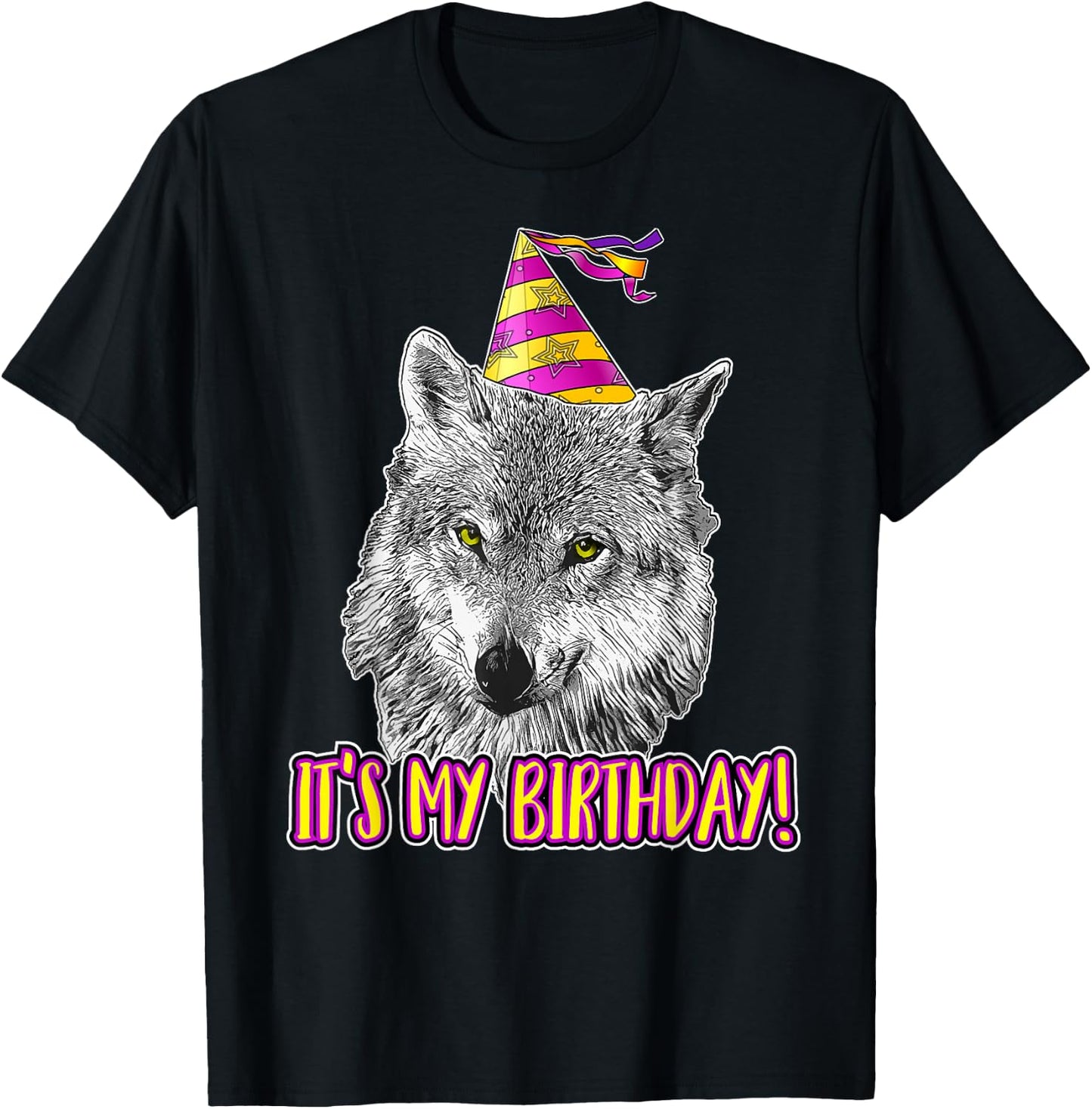 Wolf Birthday Themed Party Wolves Theme Girl Wolf Lover T-Shirt - T-Shirt | Black
