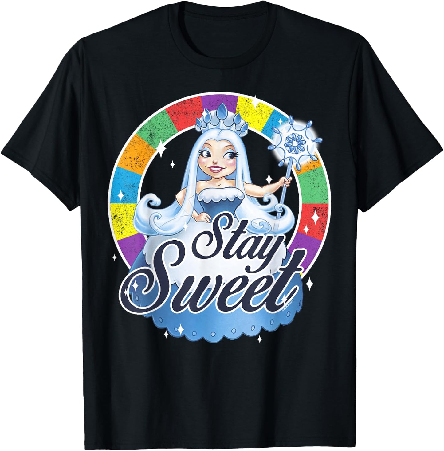 Candy Land Stay Sweet Princess Frostine Game Wheel Logo T-Shirt - T-Shirt | Black