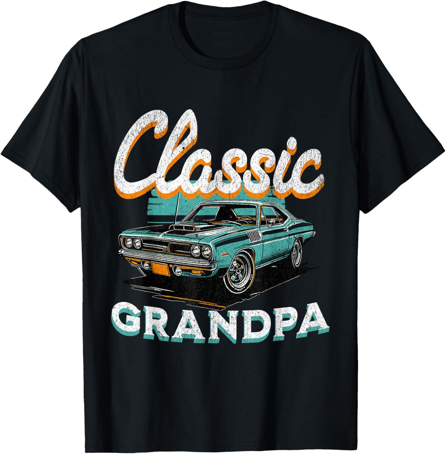 Vintage Funny Grandpa Classic Car Graphic Father's Day T-Shirt - T-Shirt | Black