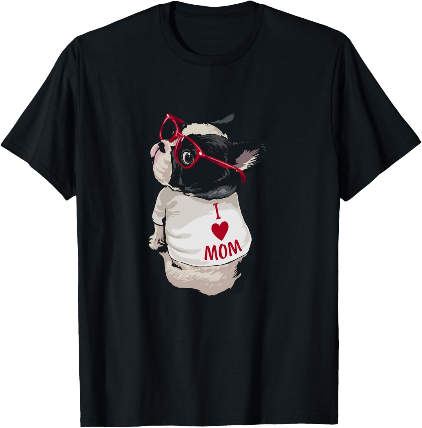 Girls I heart Mom Love Mama Boston Terrier Dog Lover T-Shirt - T-Shirt | Black