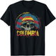 Colombian Colombia Flag - Skull Skeleton Vintage Country T-Shirt - T-Shirt | Black