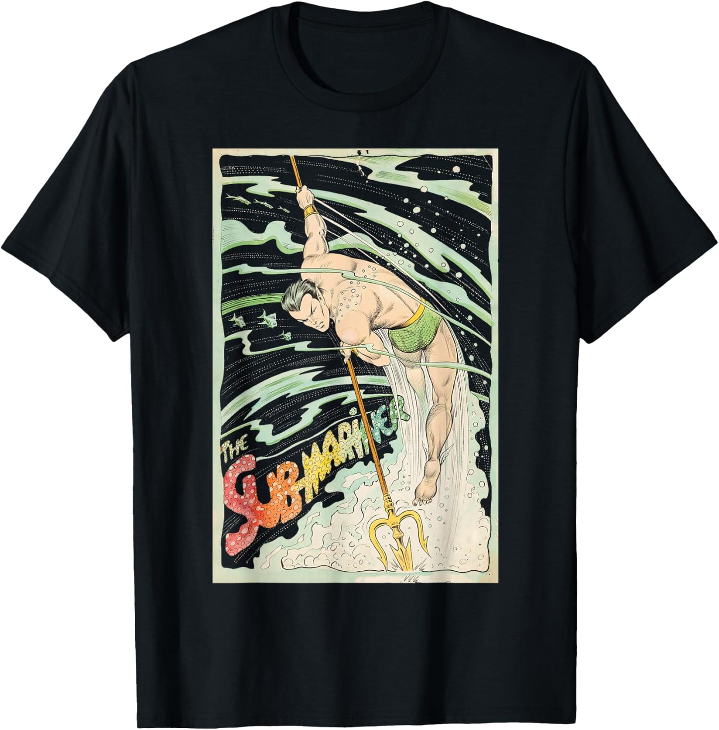 Marvel Namor The Sub-Mariner Cyclone Portrait T-Shirt - T-Shirt | Black