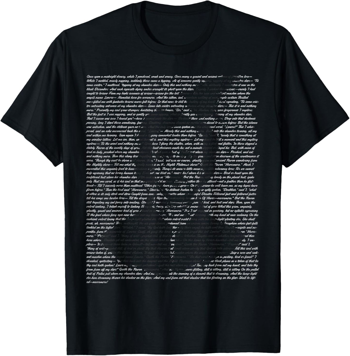 Gothic Edgar Allen Poe The Raven Nevermore T-Shirt - T-Shirt | Black