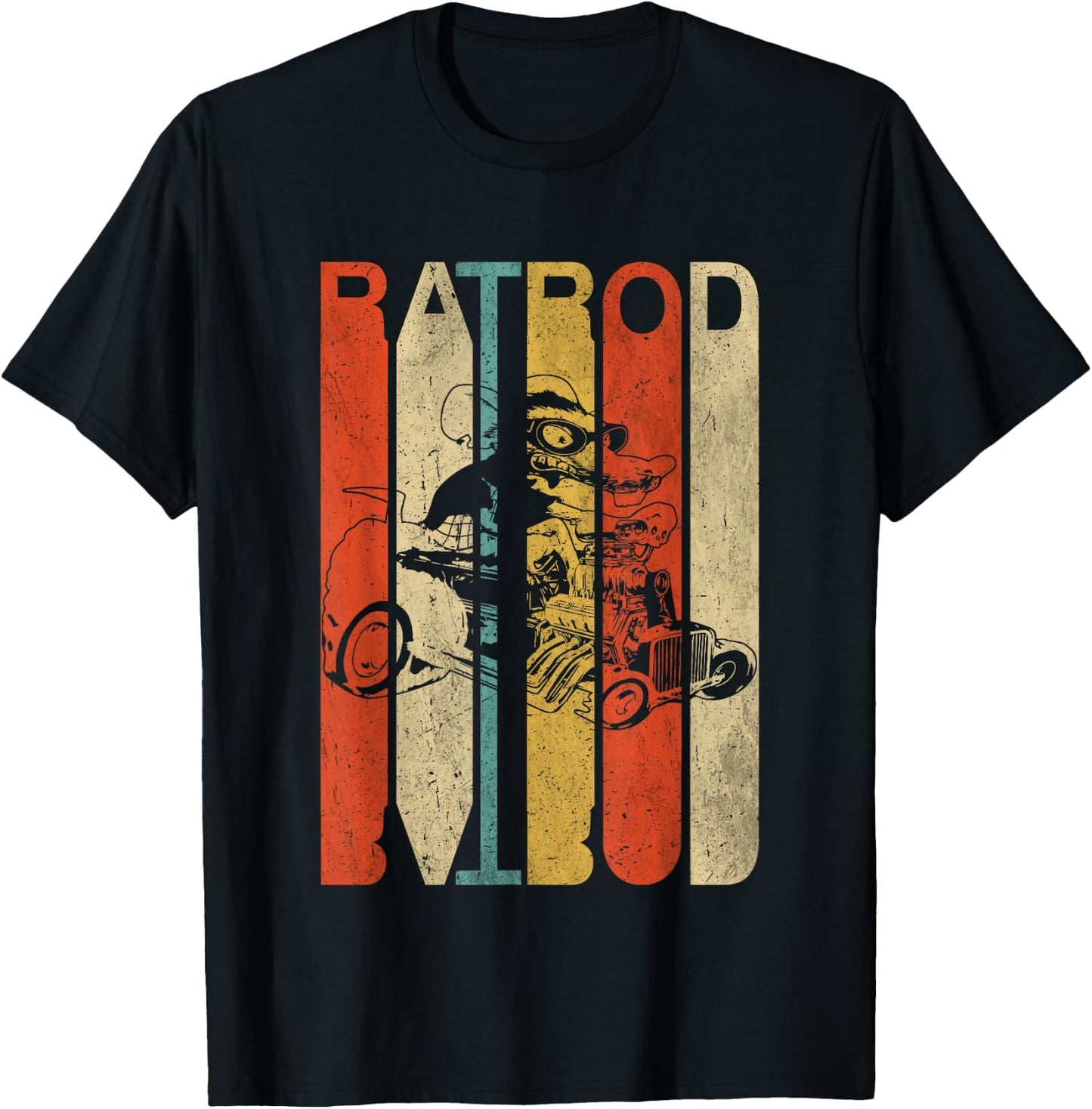 Rat Rod Drag Racing Old Cars Vintage Rat Rod T-Shirt - T-Shirt | Black