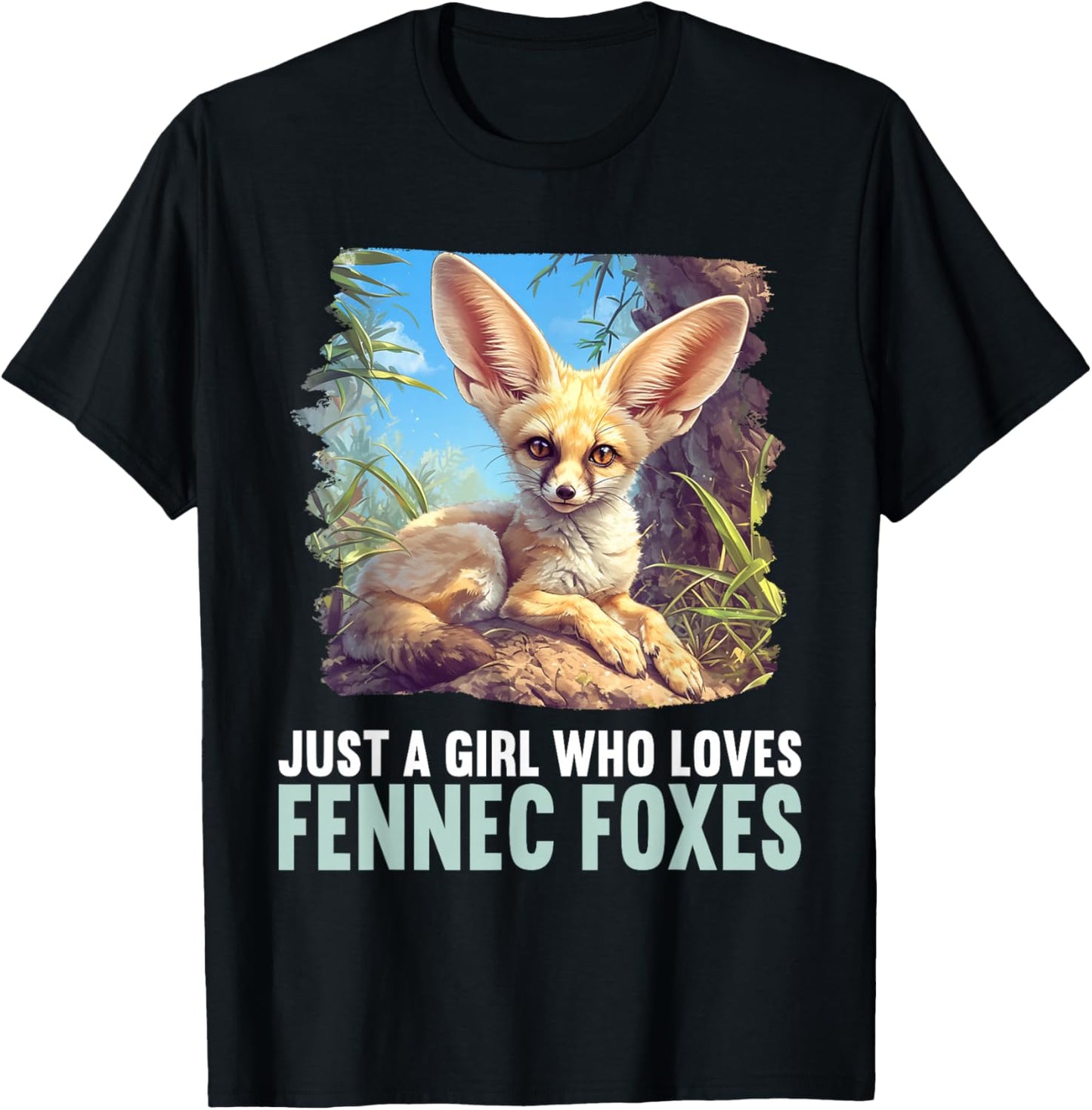 Just a Girl who loves Fennec Foxes Fennec Fox T-Shirt - T-Shirt | Black