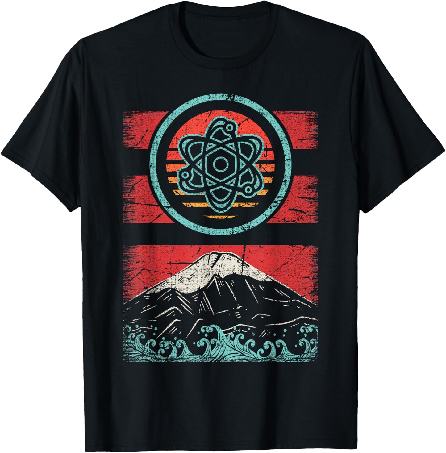 Atom Retro Vintage 80s Style Physics Teacher Gift T-Shirt - T-Shirt | Black