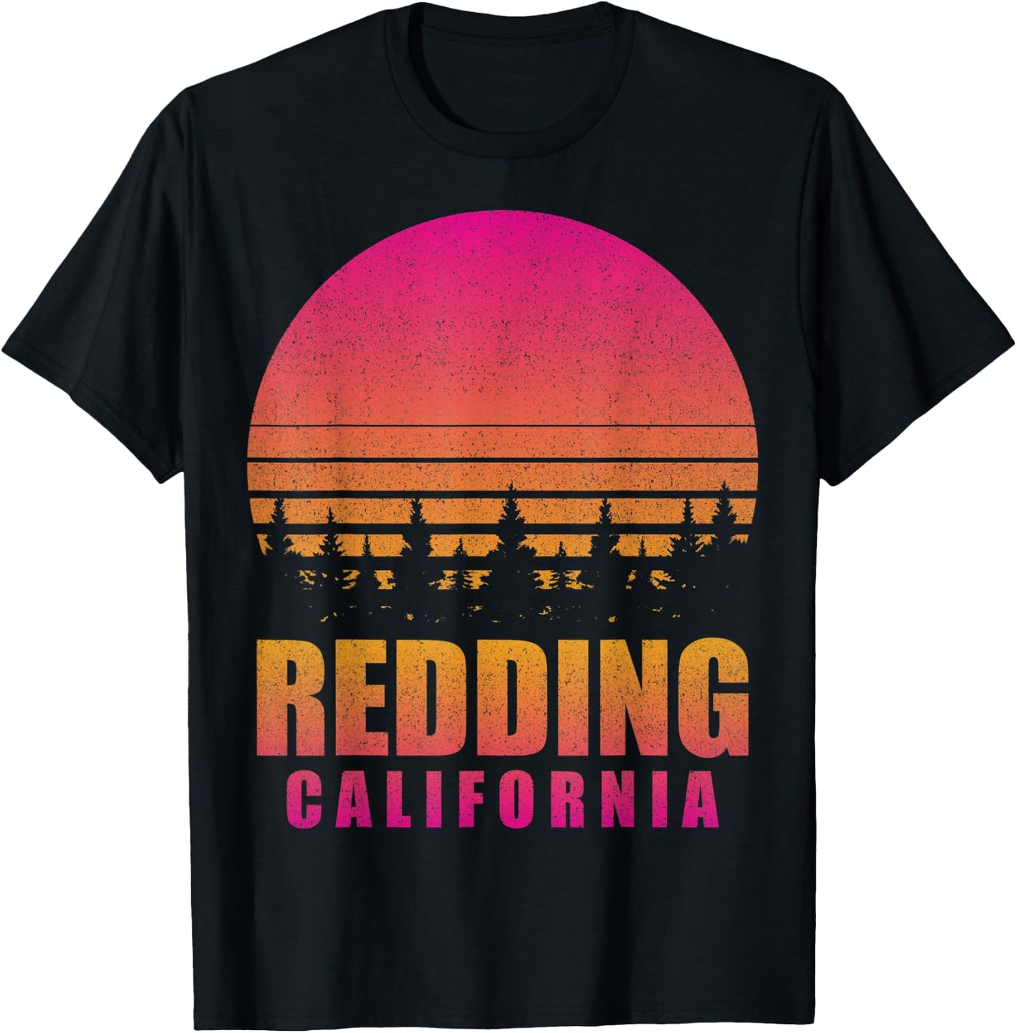 Vintage Redding California CA Retro 80s 90s Graphic Souvenir T-Shirt - T-Shirt | Black