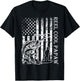 Fishing Reel Cool Papaw American Flag Fathers Day T-Shirt - T-Shirt | Black