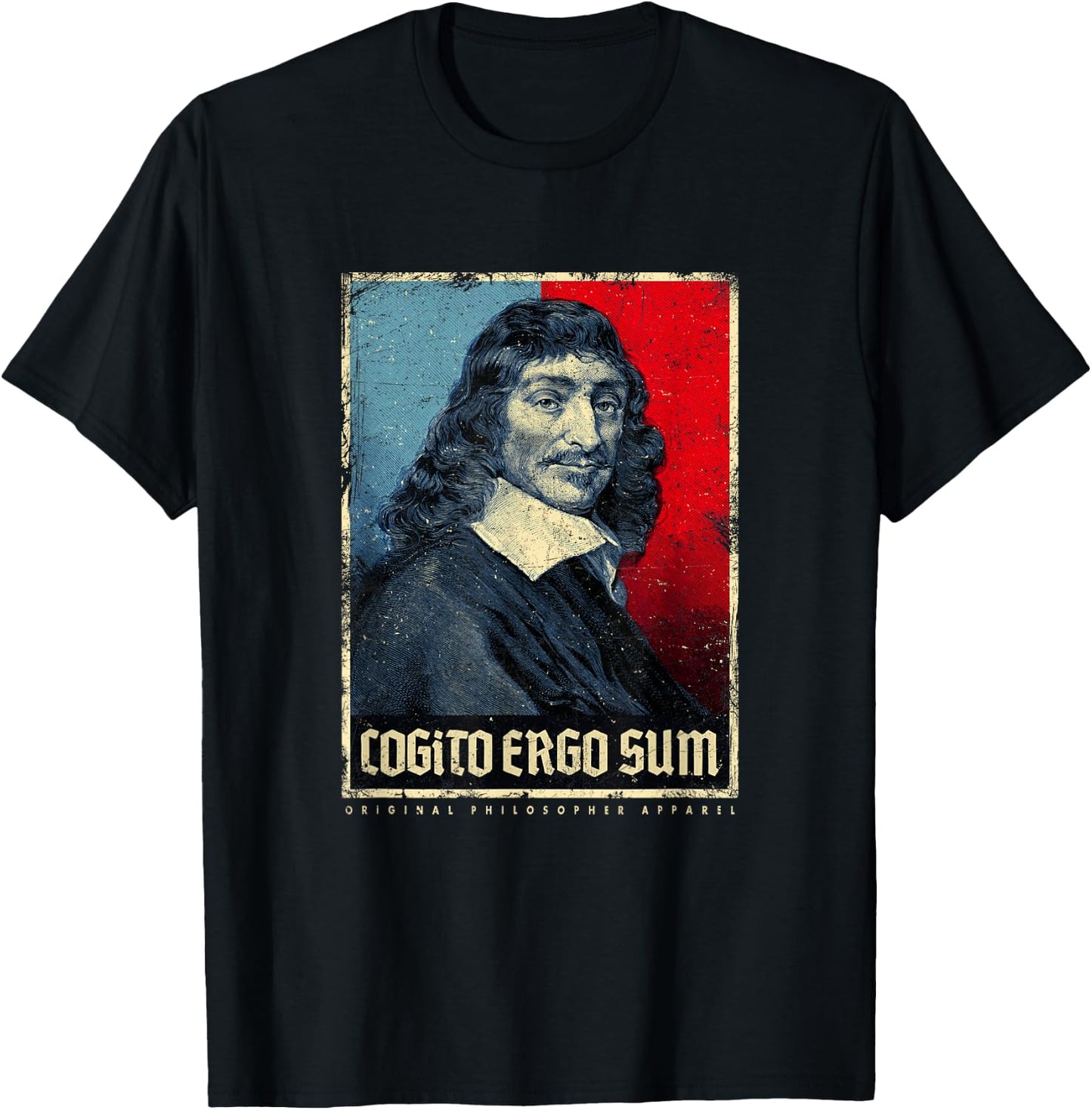 Cogito Ergo Sum René Descartes Principles of Philosophy T-Shirt - T-Shirt | Black