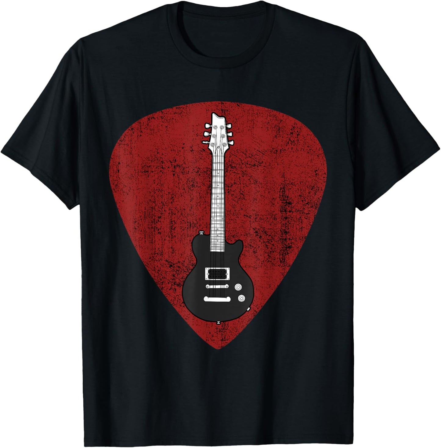 Electric Guitar Pick, Guitar Stringed Instrument T-Shirt - T-Shirt | Black