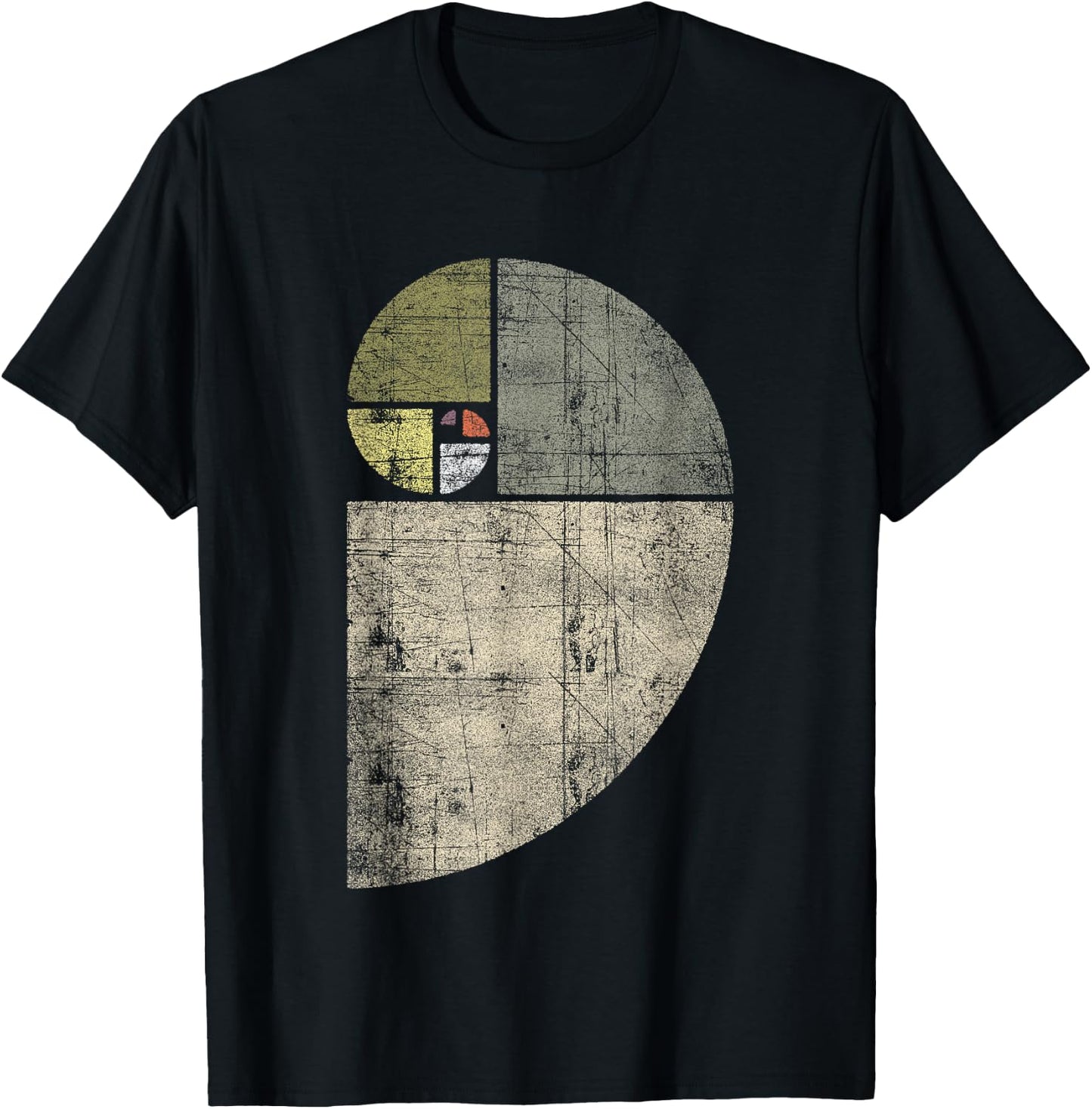 Fibonacci Spiral Sequence/Golden Ratio/Cool Math T-Shirt - T-Shirt | Black