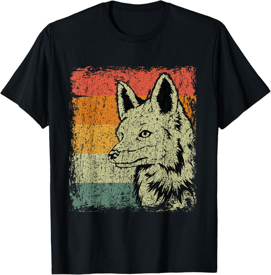 Retro Fox Gift Vintage Fox T-Shirt - T-Shirt | Black
