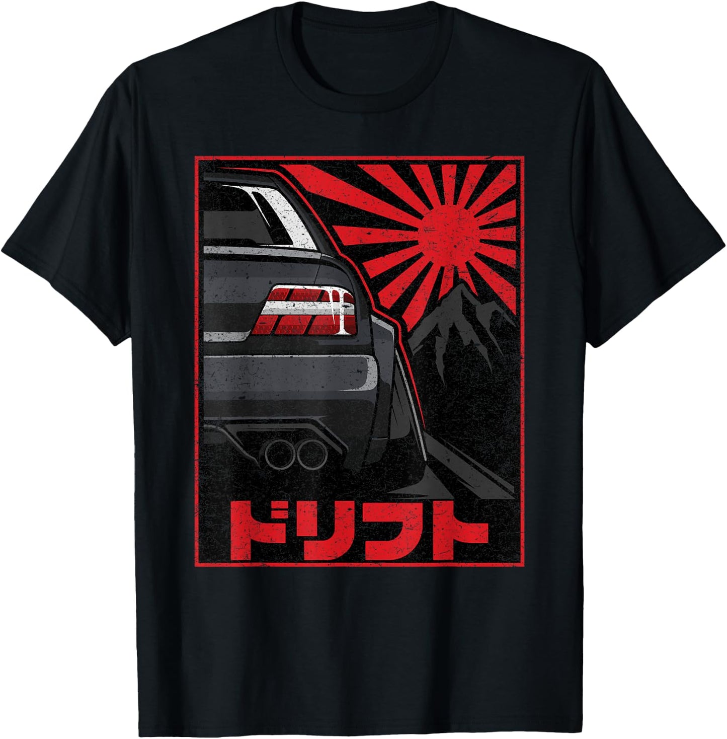 JDM Tokyo Japan Drift Race Car Tuning Retro Vintage Graphic T-Shirt - T-Shirt | Black