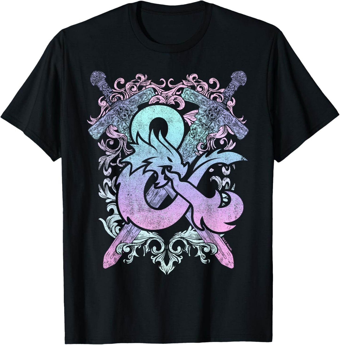 Dungeons & Dragons Ampersand Pastel Logo T-Shirt - T-Shirt | Black