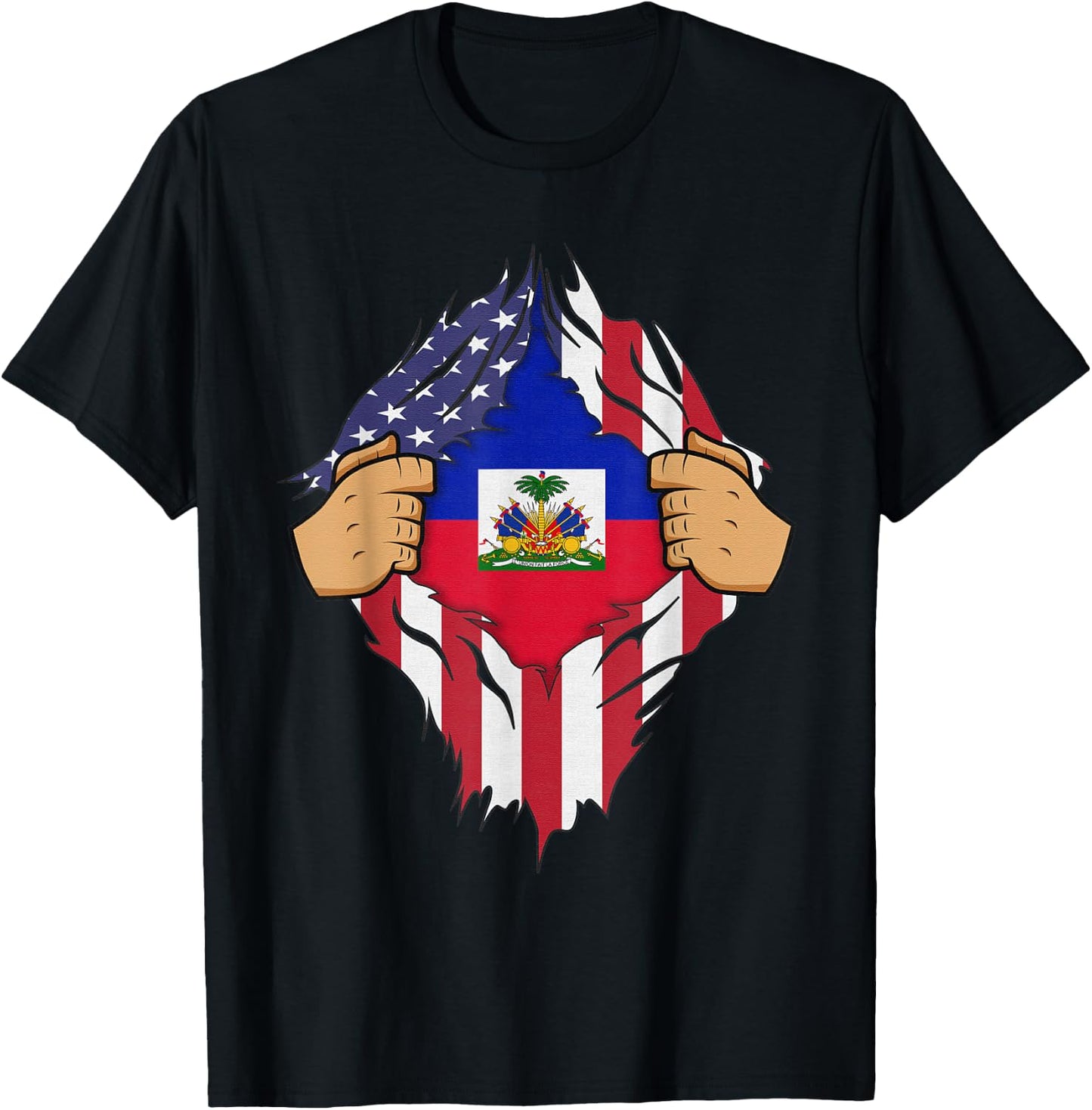 HAITIAN FLAG HAITI Men Women Kids Gift T-Shirt - T-Shirt | Black