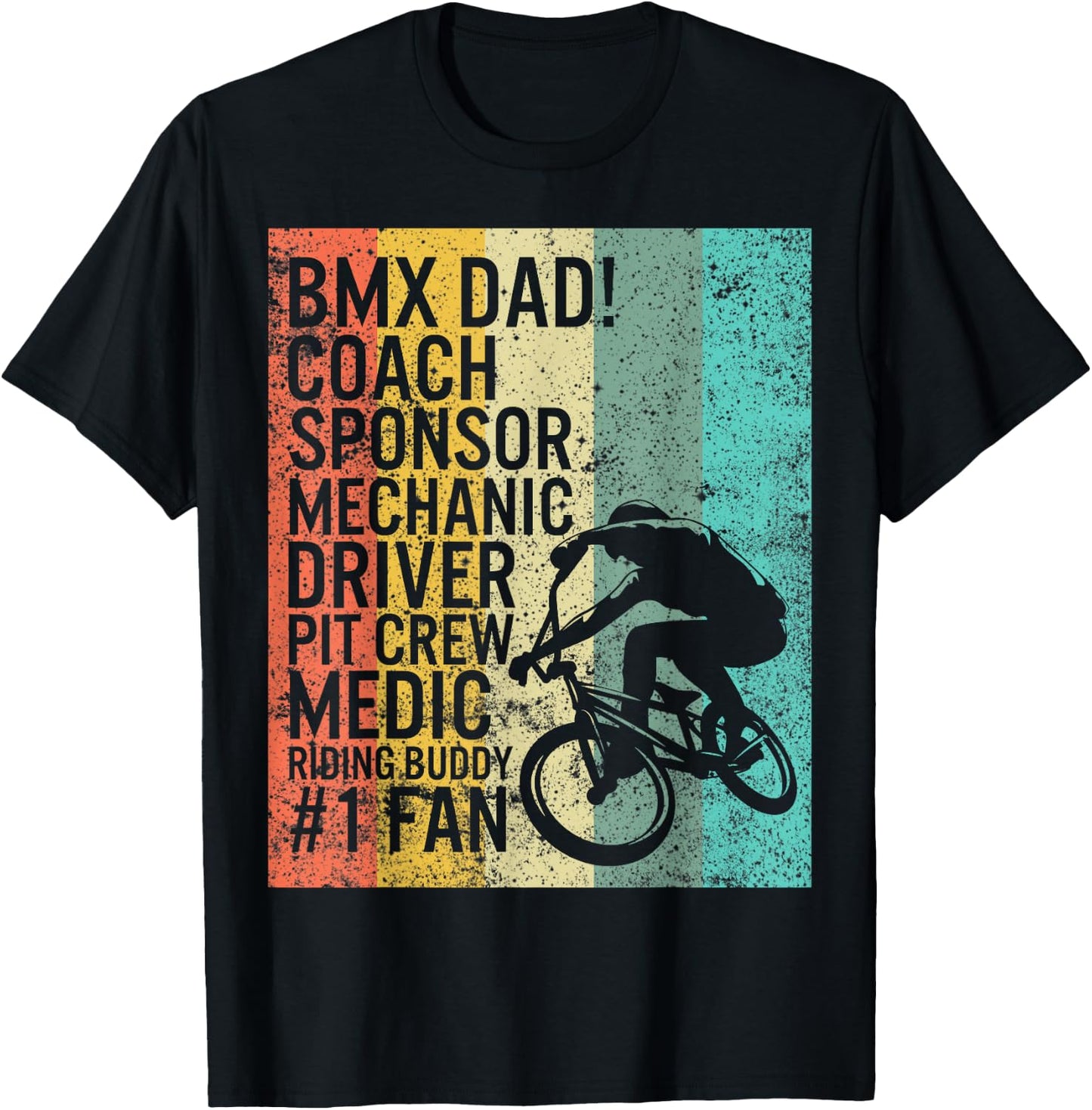 BMX Dad Coach Medic Riding Buddy 1 Fan Fathers Day Grandpa T-Shirt - T-Shirt | Black