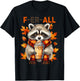 Halloween Cute Raccoon But Feral Fall Season Pumpkin Spice T-Shirt - T-Shirt | Black