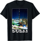 Dubai Cityscape at Night Burj Khalifa Tower - Dubai Tourist T-Shirt - T-Shirt | Black