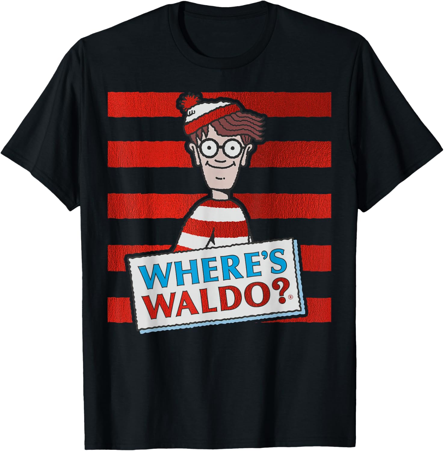 Where's Waldo Waldo Stripes T-Shirt - T-Shirt | Black