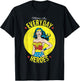 DC Comics Wonder Woman Mother's Day Moms are Everyday Heroes T-Shirt - T-Shirt | Black