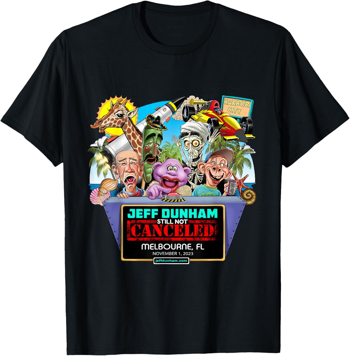 Jeff Dunham Melbourne, FL (2023) T-Shirt - T-Shirt | Black