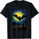 Bat Moon Costume Halloween - Van Gogh Style - Starry Night T-Shirt - T-Shirt | Black