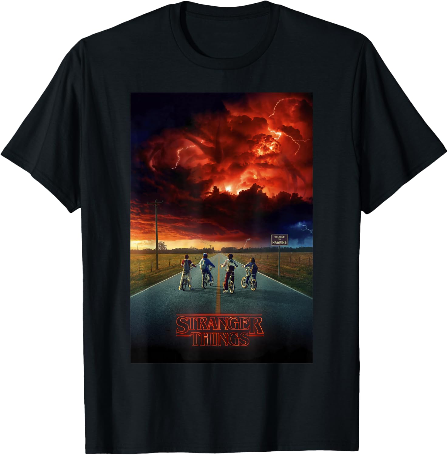 Stranger Things Demogorgon Cloud Poster T-Shirt - T-Shirt | Black