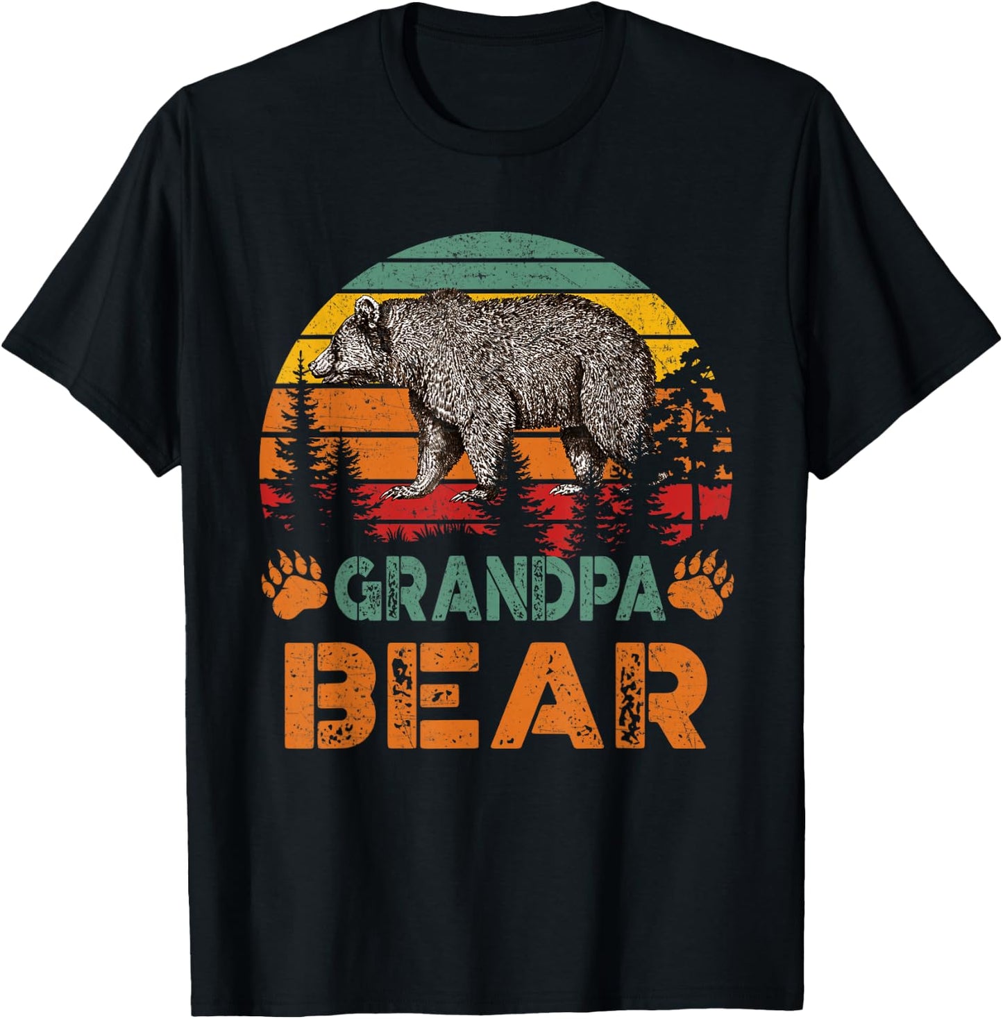 Vintage Grandpa Bear Funny Fathers Day T-Shirt - T-Shirt | Black