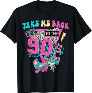 Take Me Back To The 90's Gen X Baby Boomers Vintage 1990's T-Shirt - T-Shirt | Black