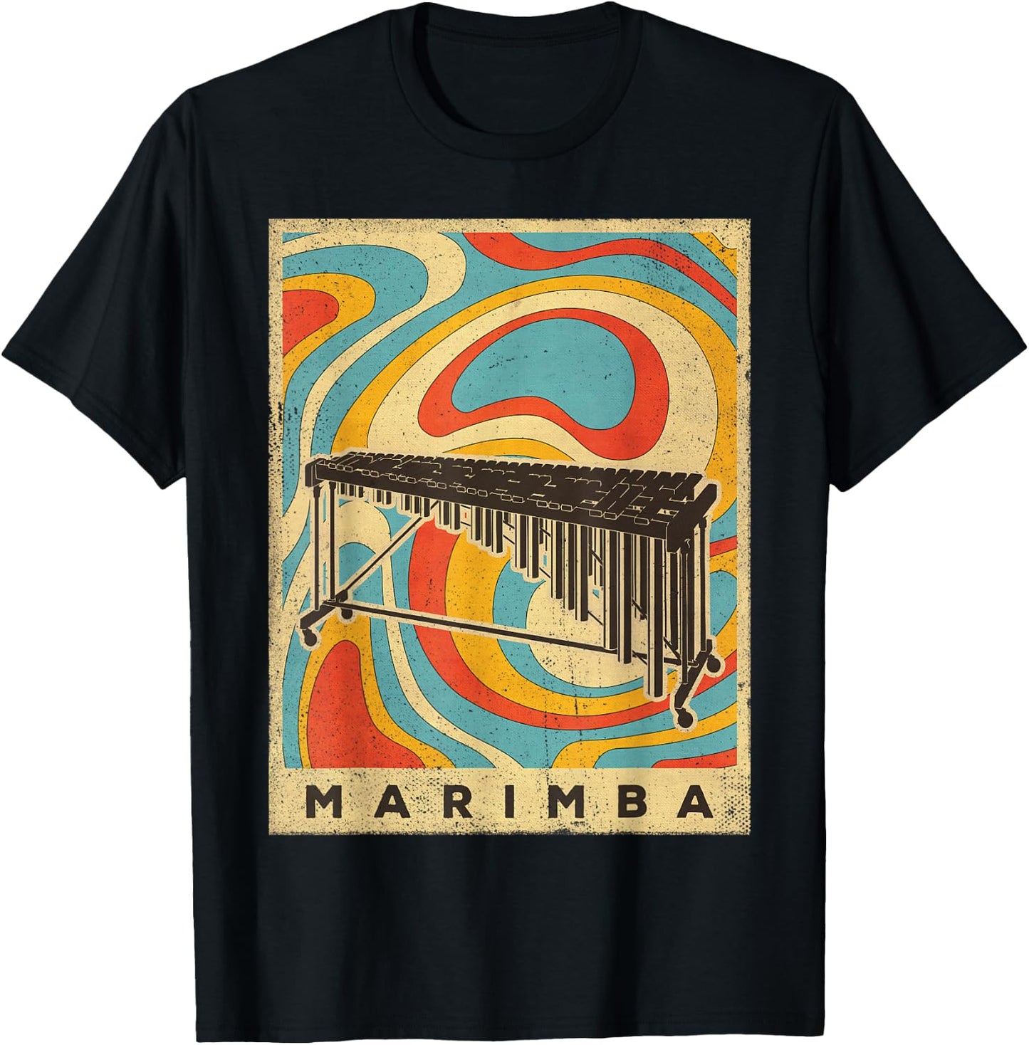 Vintage Marimba Player Music Retro Gift T-Shirt - T-Shirt | Black