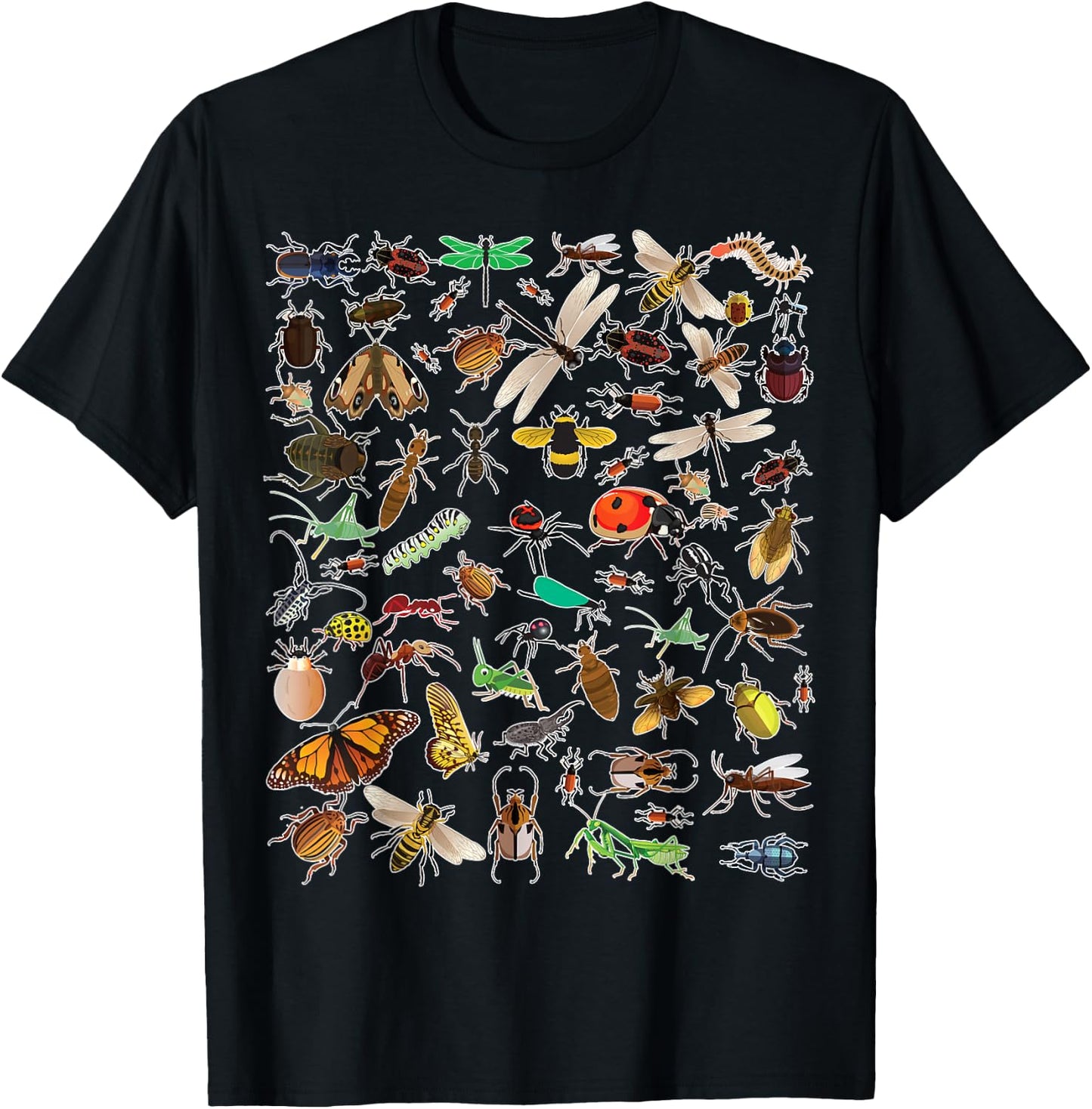 Cool Lots Of Bugs | Funny Insect Lover Entomologist Boy Gift T-Shirt - T-Shirt | Black