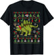 Stegosaurus Ugly Christmas Dinosaur Dino T-Shirt - T-Shirt | Black