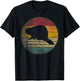 Beaver Nature Outdoors Vintage Distressed Retro Silhouette T-Shirt - T-Shirt | Black