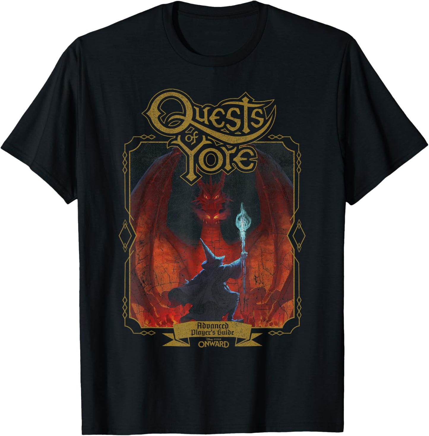 Disney Pixar Onward Quests Of Yore Advanced Player's Guide T-Shirt - T-Shirt | Black