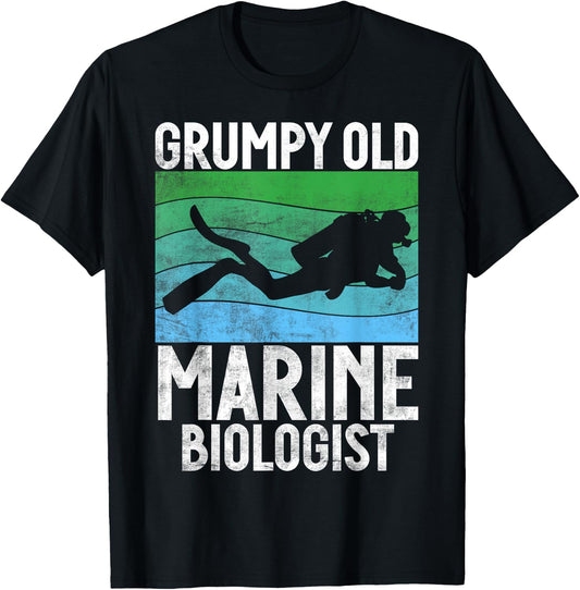Grumpy old Marine Biologist T-Shirt - T-Shirt | Black