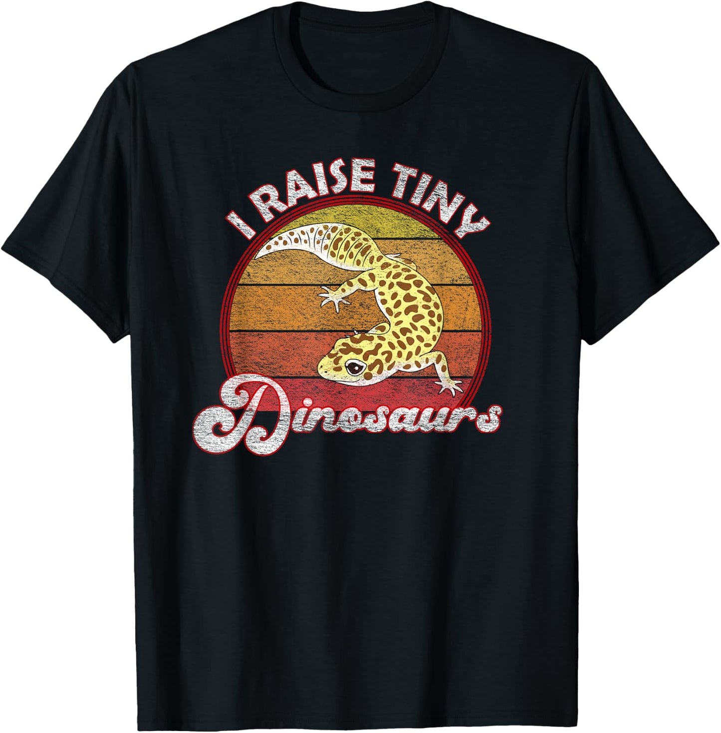 I Raise Tiny Dinosaurs Leopard Gecko Mom Dad Reptile Pet T-Shirt - T-Shirt | Black