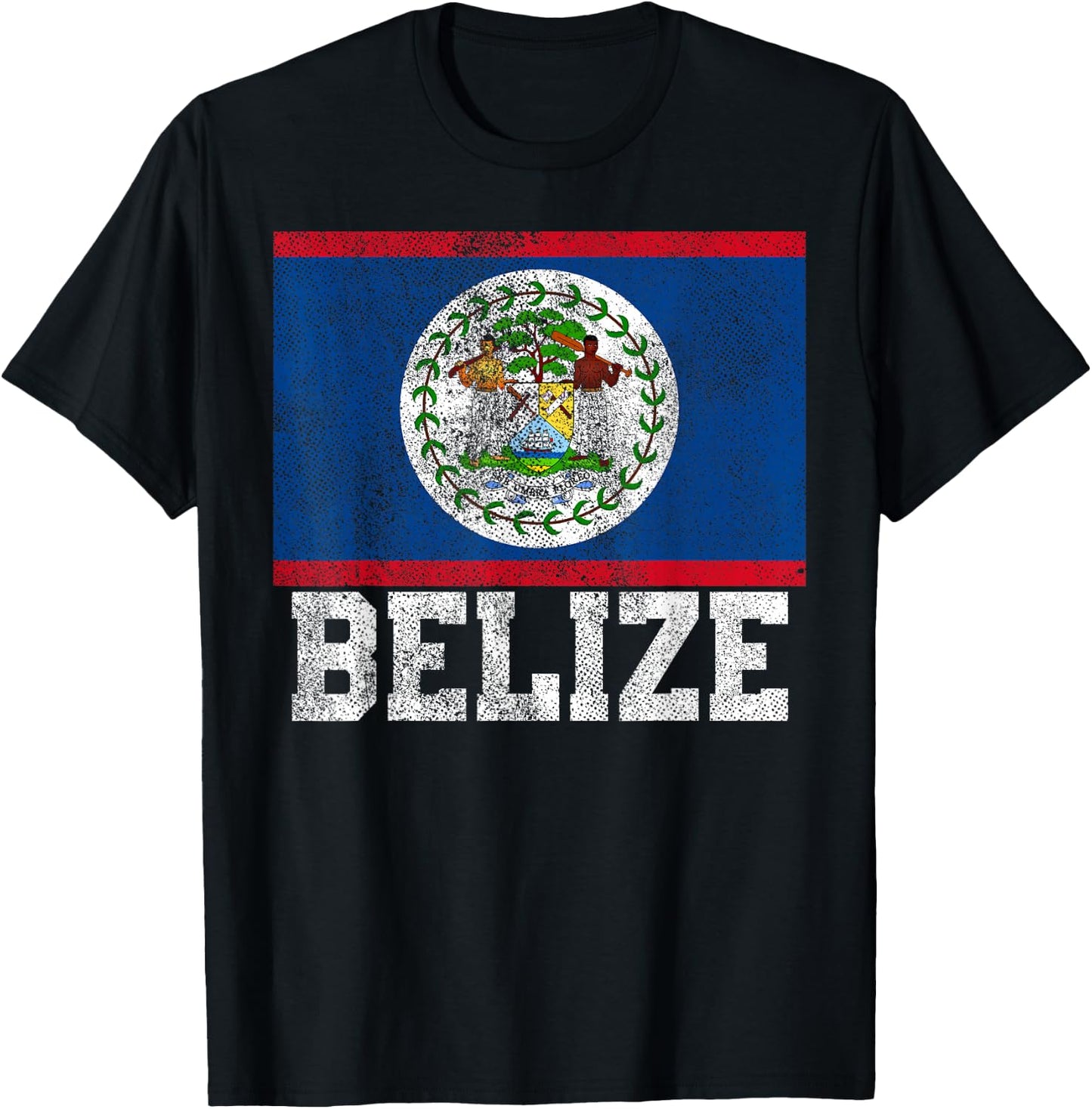Belize Flag National Pride Roots Country Nation Souvenir T-Shirt - T-Shirt | Black