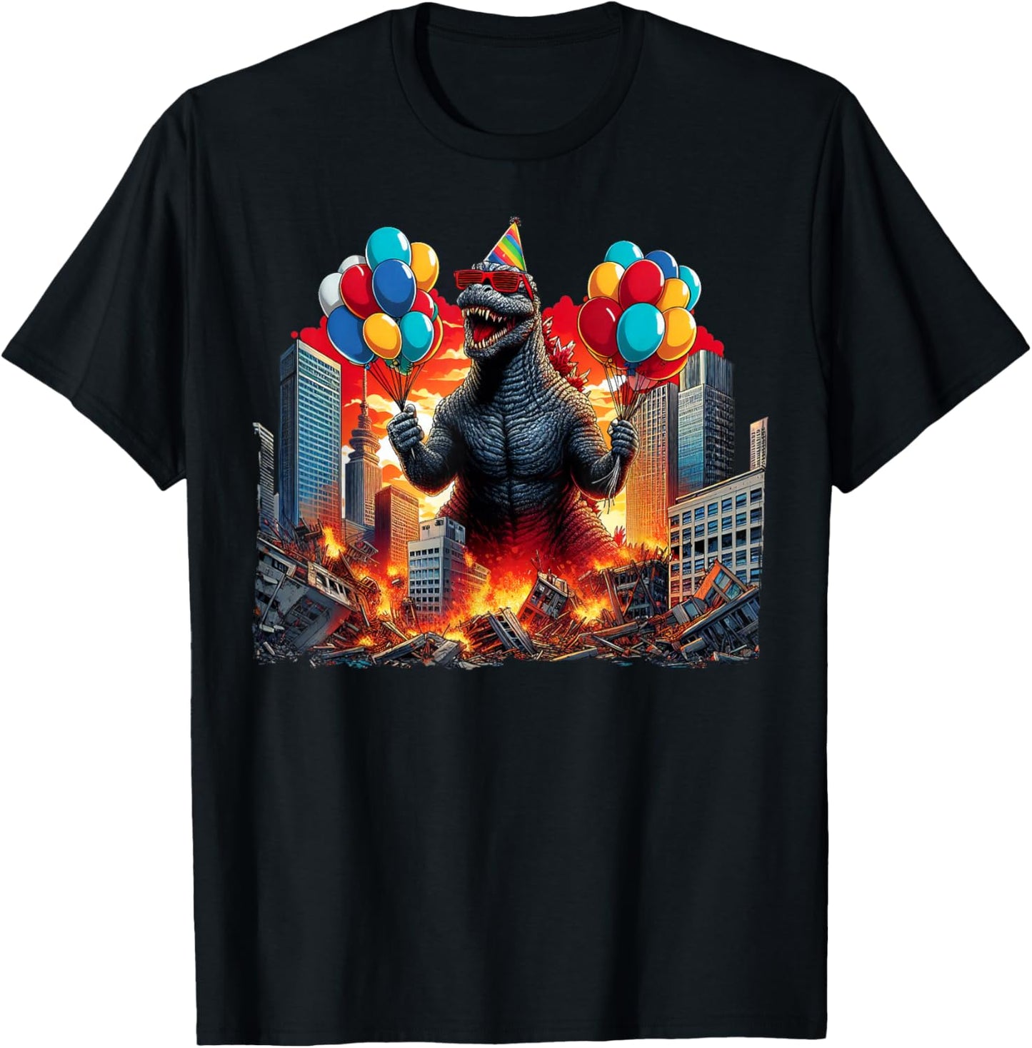 Kaiju Birthday Party Japanese Art Lovers Monster Movie Gifts T-Shirt - T-Shirt | Black